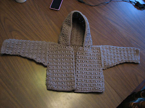 Boys Hooded Button Front Chunky Crochet Cardigan photo 10
