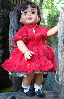 american girl doll red dress American Girl Doll Red and Black Cherry Dress