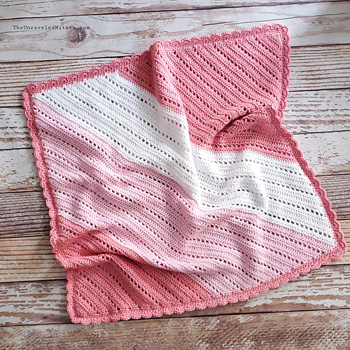 Ravelry Diagonal Filet Baby Blanket pattern by Heather J Anderson