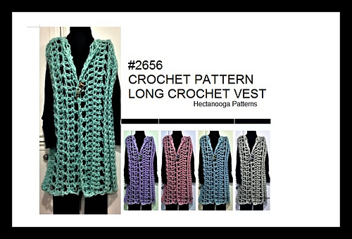 Ravelry: 2656 - yt Long Crochet Vest pattern by Emi Harrington