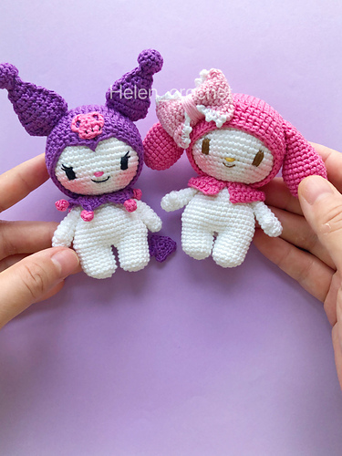 Melody og Kuromi - Helen Crochet