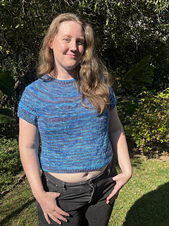 a lovely tester version knit in a different fiber, giving the design a completely different feel.