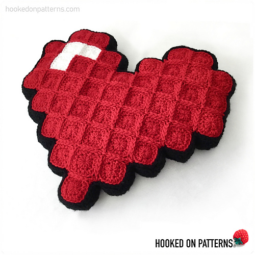 Valentine Pixel Heart Pillow