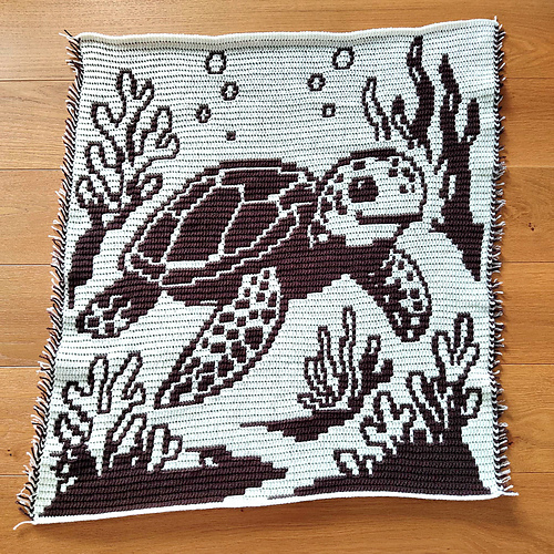 Ravelry: Sea Turtle - Overlay Mosaic Toddler/Baby Blanket pattern by ...