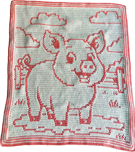Piglet Pen - Overlay Mosaic Crochet Baby Blanket