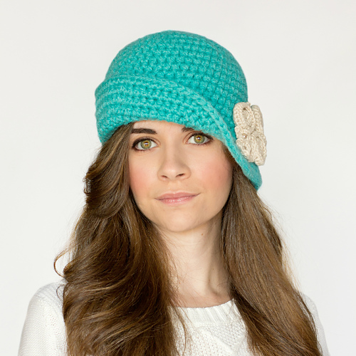 NWT Eco-friendly Cotton Retro Versatile Crochet Flapper Hat Crochet Flapper Hat With Beads in Red Orange and Yellow  main image 3