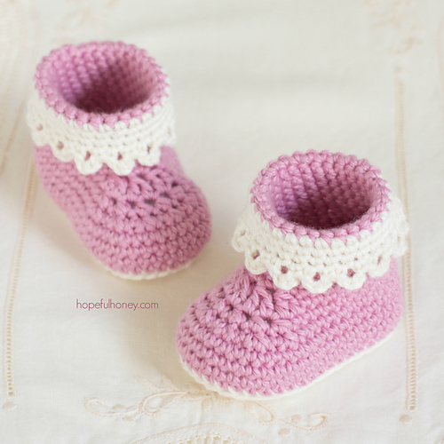 Pink Lady Baby Booties