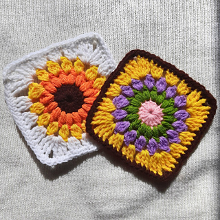 Easy Sunflower Crochet: Summer Granny Square Pattern, Summer Sunshine Sunflower Blanket, Morden Sunburst Pattern, Perfect For Beginners, Motif Blanket