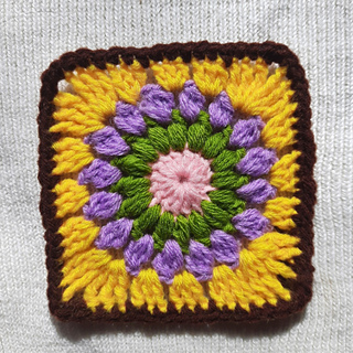 Easy Sunflower Crochet: Summer Granny Square Pattern, Summer Sunshine Sunflower Blanket, Morden Sunburst Pattern, Perfect For Beginners, Motif Blanket