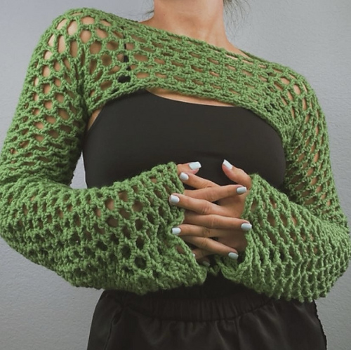 Ravelry: Easy Mesh Shrug Top pattern by Elyse Eades