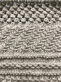 Installment 5: Slip Stitch Bands, Diagonal Tweed (16 rows), Knot Stitch
