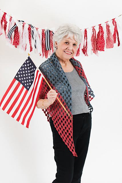 Festive Fourth of July Shawl