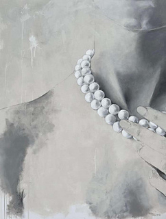 Andrea Stajan-Ferkul
"Wrap Yourself Around Me", 48"x60", Pearls, White, Beige, Grey Painting
2012