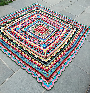 Made by Heidrun Liegmann with Stylecraft Special DK. Size 153x153 cm
