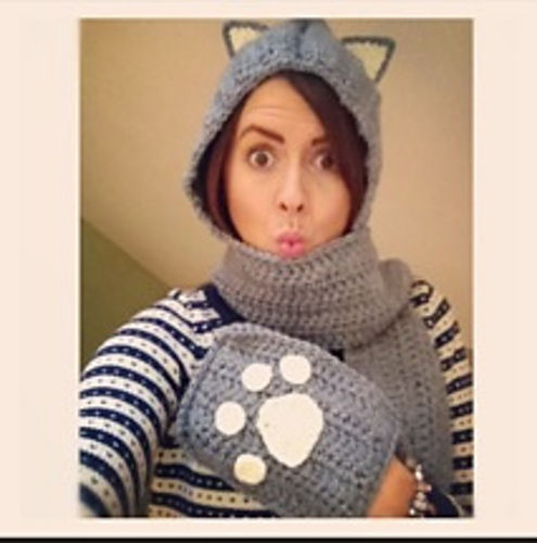 Cuddly Cat Crochet Scoodie with Pockets photo 5
