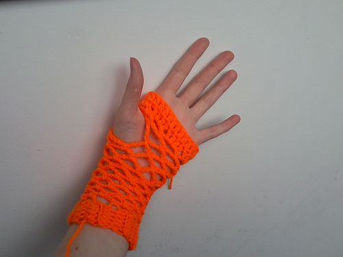 Funky, Fancy or Frightening Fishnet Fingerless Gloves photo 1