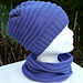 Machine knit ripple hat and cowl pattern 