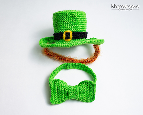 St Patrick's kostyme til katt - Irina Khoroshaeva