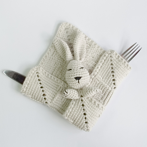 Cute crochet cutlery holder