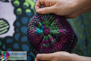 The crown of the crochet hat