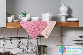 Hand-crocheted dishcloth in a muted ash rose shade.