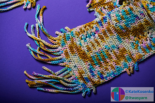 Reverse side of cozy crochet scarf