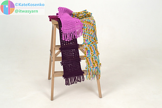 Variegated and solid crochet scarf pair