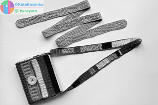 Black and white Tesselia pattern bag and belt