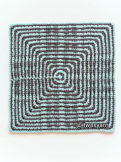Back of the Pulse overlay mosaic crochet square showing the reverse side.