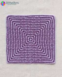 Back of the Drift overlay mosaic crochet square showing the reverse side.
