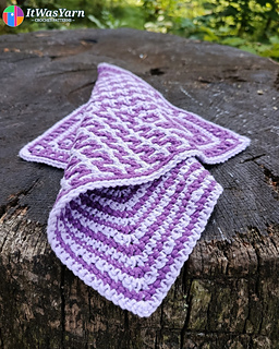 Draped Drift crochet square with geometric design.