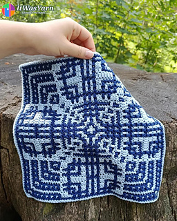 Orbit overlay mosaic crochet block.