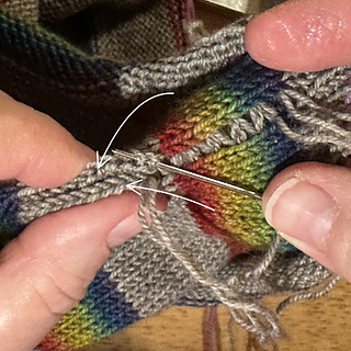 Use mattress stitch to join three hat panels together. 