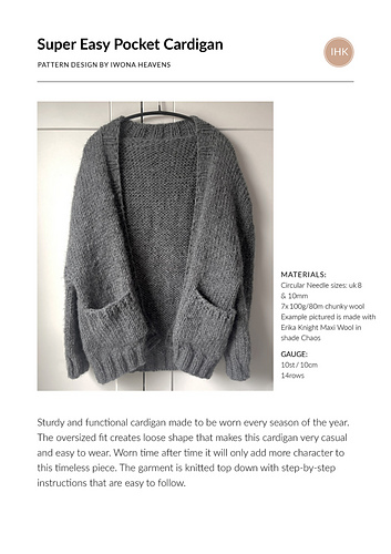 Superlett lommer cardigan - Iwona Heavens