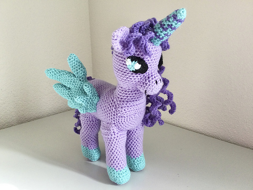 Horned Pegasus amigurumi - JBcrochetwizard