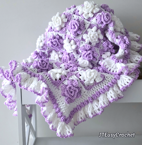Purple Roses Baby Blanket