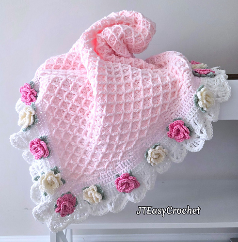 Victorian Rose Trellis Baby Blanket