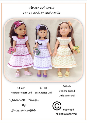 LC12 Flower Girl Dress for 13 and 14 inch Dolls