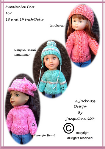 Sweater Trio for 14 inch Dolls photo 1