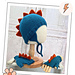 Dinosaur Hat and Mittens set knitting pattern by Jane Burns