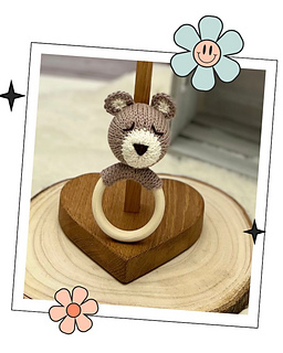 Baby Bear, Teddy Bear Rattle Knitting Pattern 