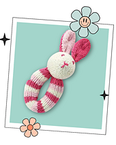 Flopsy, Bunny Baby Rattle Knitting Pattern - Jane Burns
