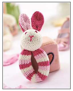 Flopsy, Bunny Baby Rattle Knitting Pattern - Jane Burns