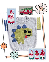 Blank Canvas Baby Jumper Pattern to add your own intarsia motif - Jane Burns