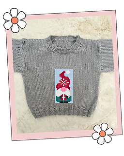 Pip Gnome, Blank Canvas Knitting Chart for Baby Jumper