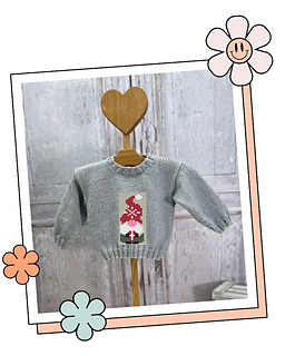 Pip Gnome, Blank Canvas Knitting Chart for Baby Jumper