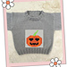 Finished baby jumper knitted using the Patch pumpkin chart, Stylecraft Special DK Silver, Blank Canvas Baby Sweater