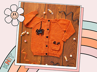 Incy Wincy Spider Cardigan PDF pattern pages, written instructions for sizes 1-2y to 10-11y