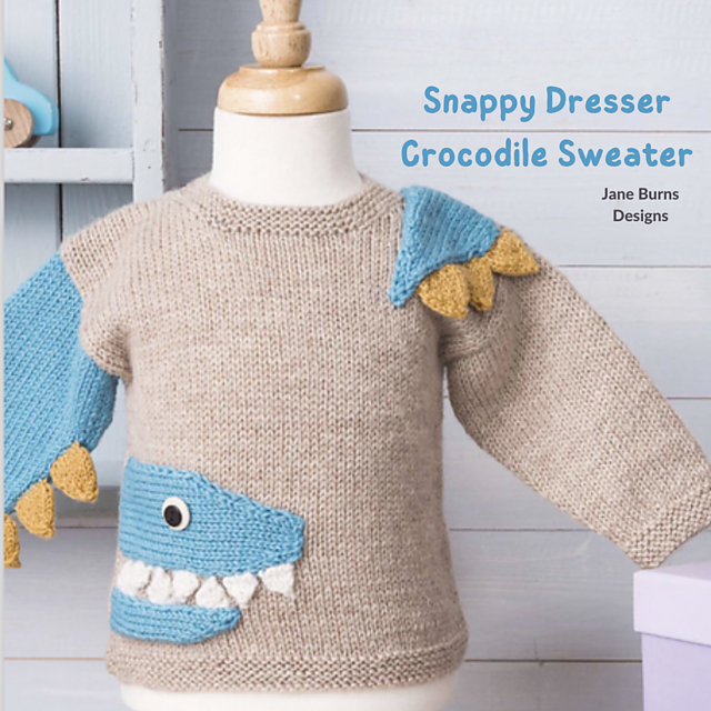 Ravelry Snappy Dresser Crocodile Sweater pattern by Jane Burns