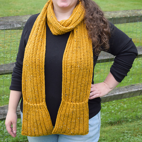 Easy Ribbed Pocket Scarf